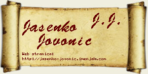 Jasenko Jovonić vizit kartica